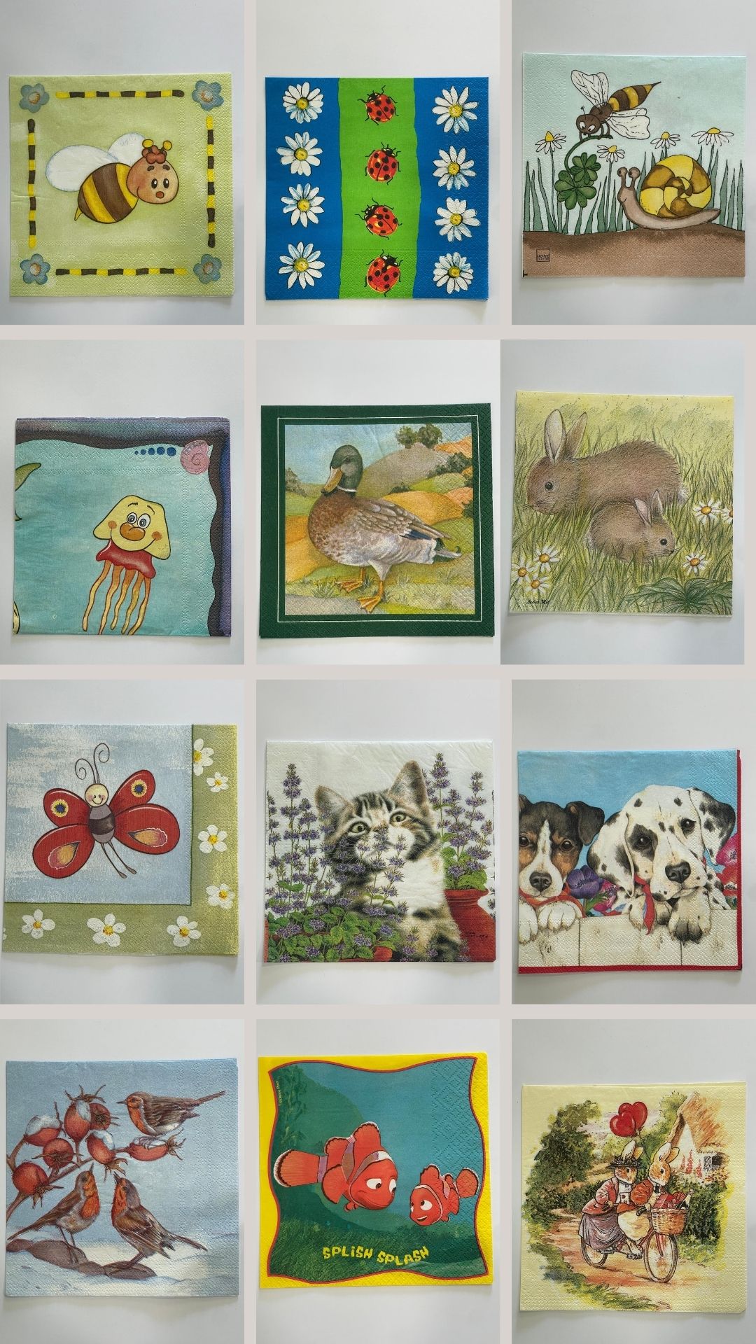 Set 24pz tovaglioli per decoupage – Tema Animali - immagine 2