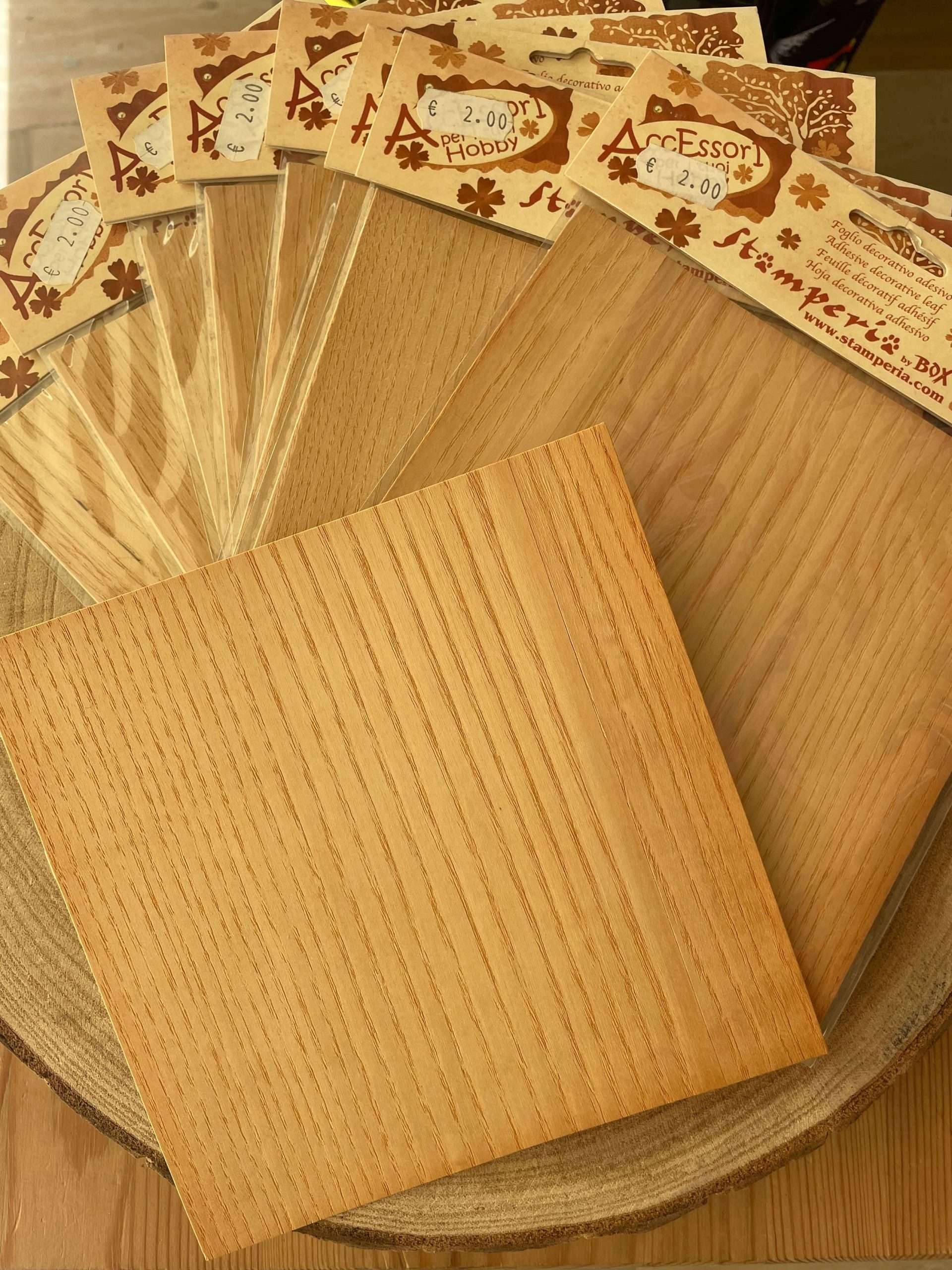 Stock 9 Pezzi Foglio Adesivo Decorativo Effetto Legno Chiaro SBL01B - immagine 2