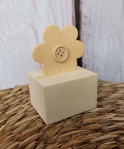 STOCK 5 PZ Scatolina con Fiore in Legno da Decorare – Hobbistica, Fai Da Te