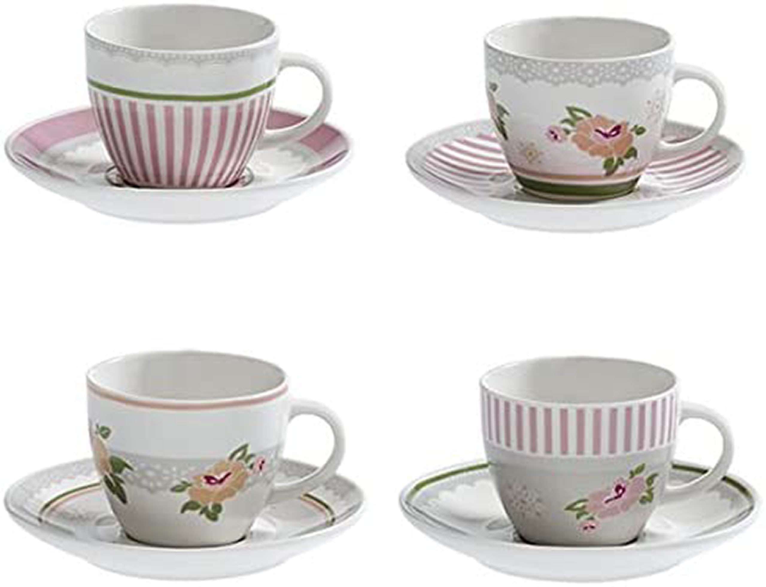 Set 4 Tazze da Caffè Peonia in New Bone China – Brandani - immagine 2